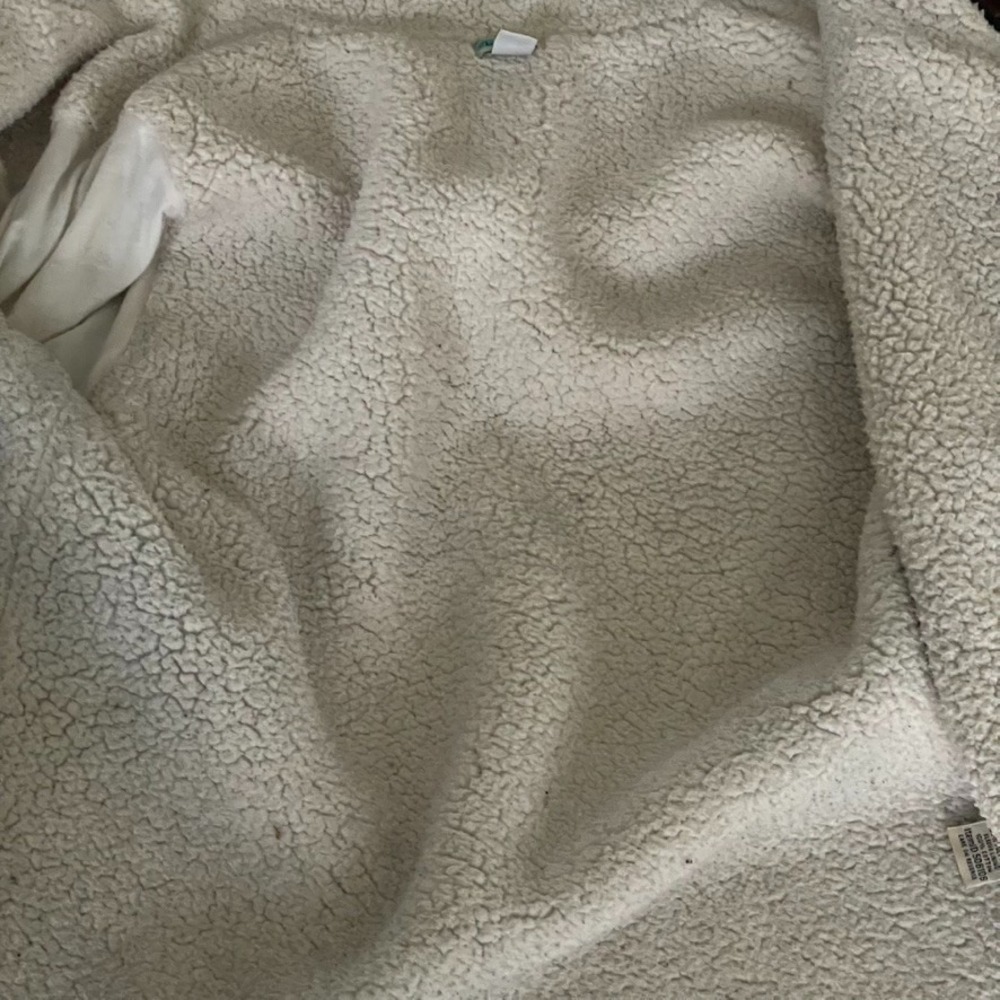 L.L. Bean 100% Lambswool Fair Isle Sweater Jacket Sherpa Lined Zip Women's L - Picture 11 of 12